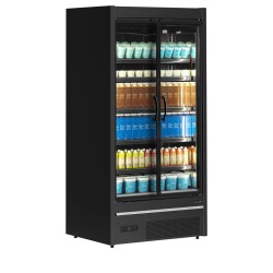 Supermarkt-Wandkühlregal 2-türig MDCB937HB schwarz