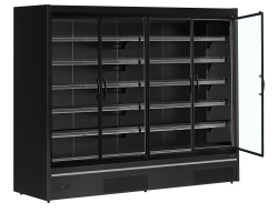 Supermarkt-Wandkühlregal 4-türig MDCB2500HB schwarz