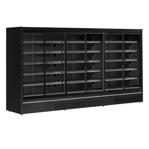 Supermarkt-Wandkühlregal 6-türig MDCB3750HB schwarz