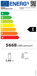 Wandkühlregal ALASKA 150 SLIM ENERGY BLACK